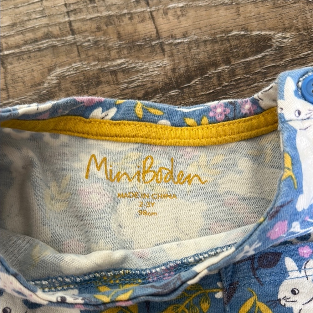 Mini Boden Blue Bunny Print Dress - Picture 2 of 2
